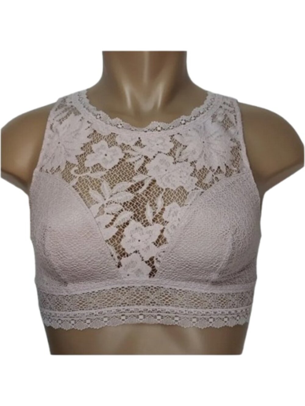 NWT Victoria's Secret Light Pink High Neck Lace Bralette Size Small / S
